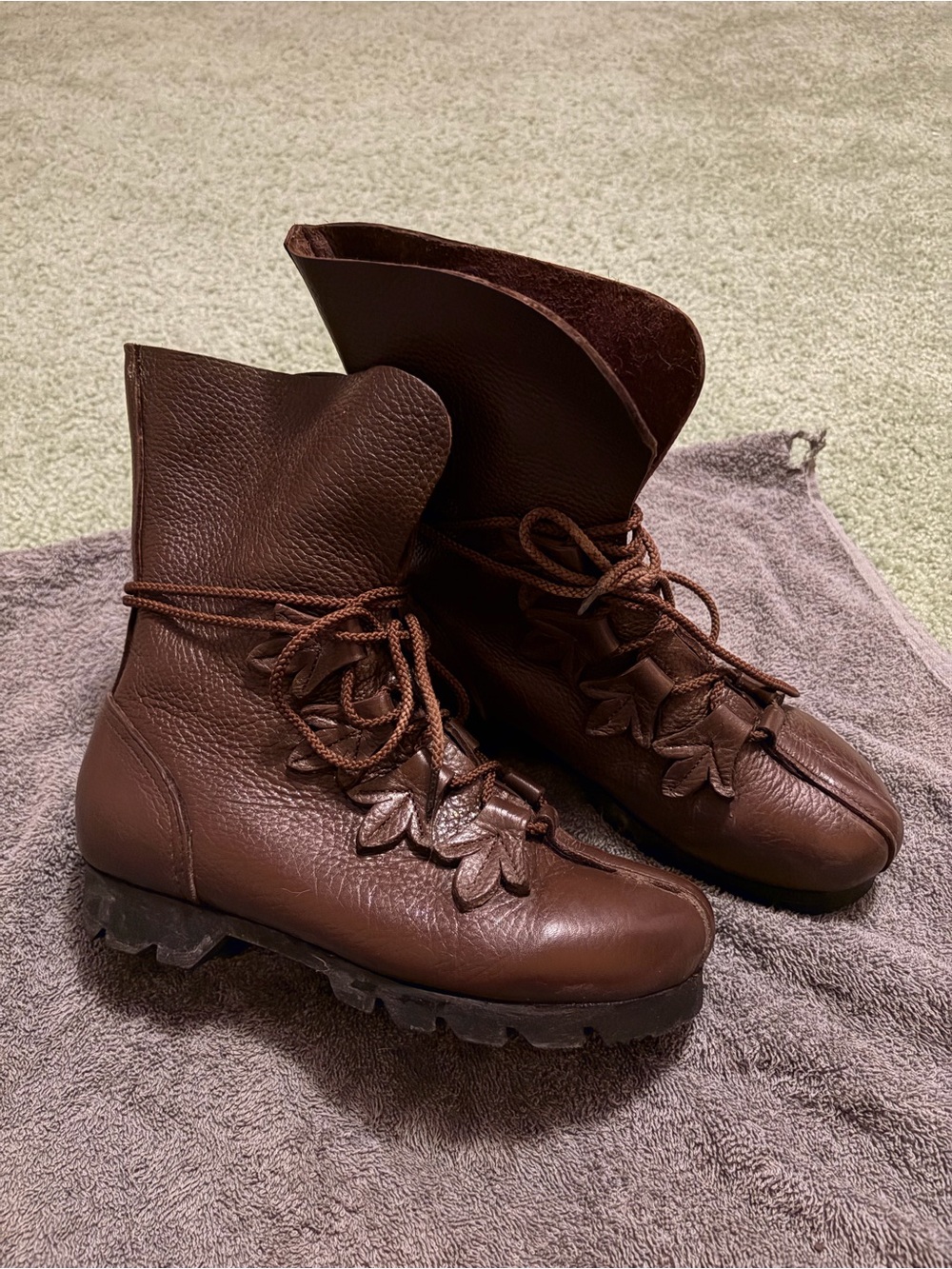 son of sandlar renaissance Women's Brown Leather Lace-Up Ankle Boots